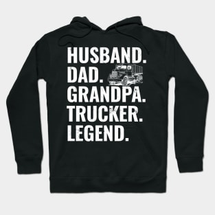 Husband Dad Grandpa Trucker Legend Hoodie